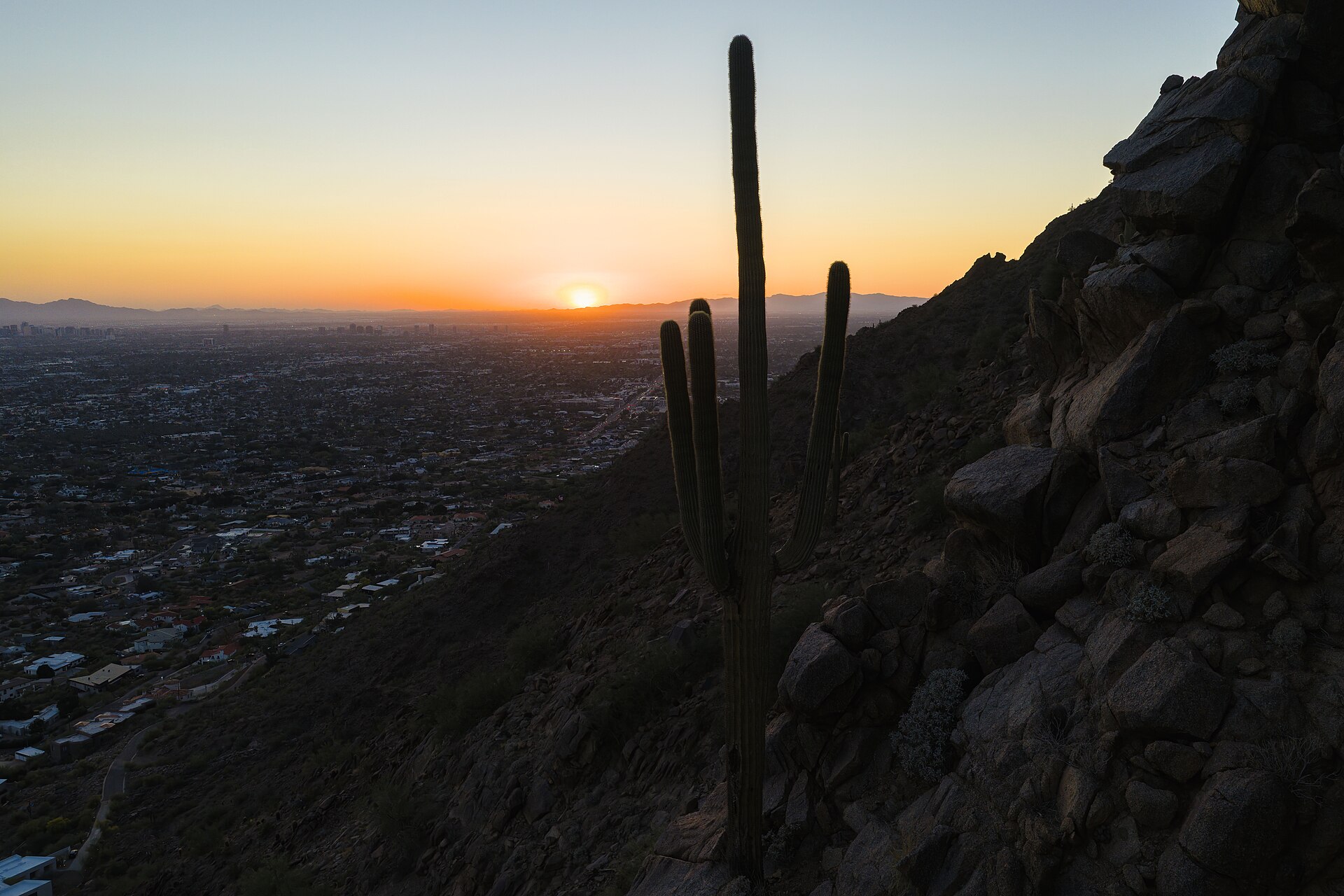 Camelback Mountain and the desert landscape of Phoenix, Arizona